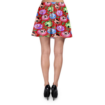 Skater Skirt - Funny Mouse Ornament Reflections