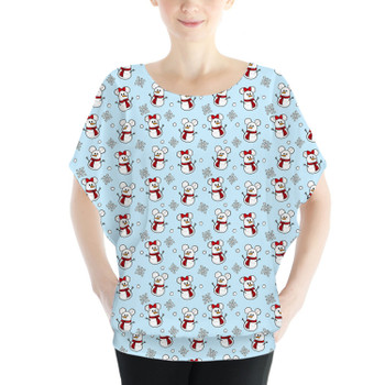 Batwing Chiffon Top - Mickey & Minnie Snowmen