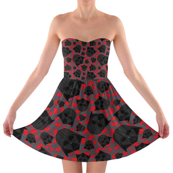 Sweetheart Strapless Skater Dress - Vader Valentine