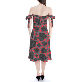 Strapless Bardot Midi Dress - Vader Valentine