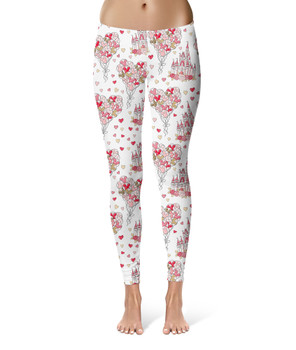 Yoga Capri Leggings - Valentine Disney Castle - Rainbow Rules