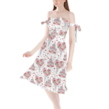 Strapless Bardot Midi Dress - Valentine Disney Castle