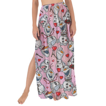 Maxi Sarong Skirt - Sketched Olaf Valentine's Day