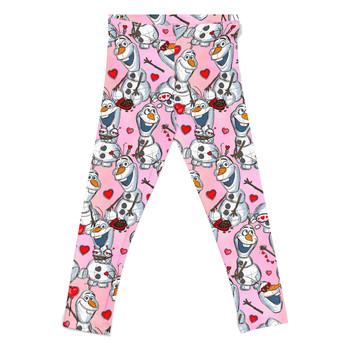 Girls' Leggings - Sketched Olaf Valentine's Day