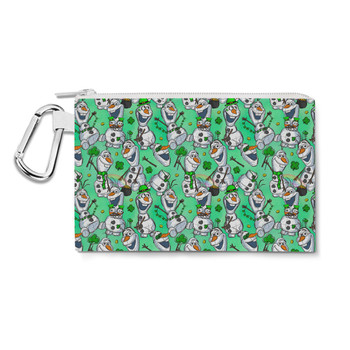 Canvas Zip Pouch - Sketched Olaf St. Patrick's Day