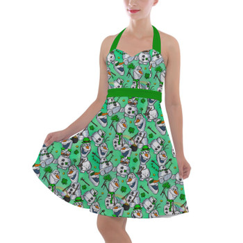 Halter Vintage Style Dress - Sketched Olaf St. Patrick's Day