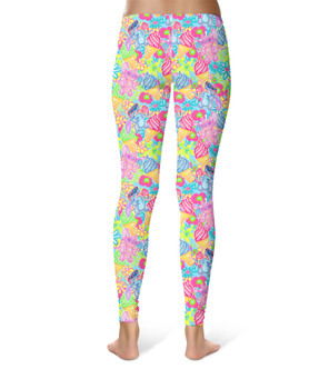 Sport Leggings - Neon Floral Stitch & Angel