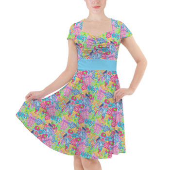 Sweetheart Midi Dress - Neon Floral Stitch & Angel