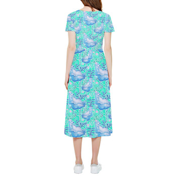 High Low Midi Dress - Neon Floral Baloo