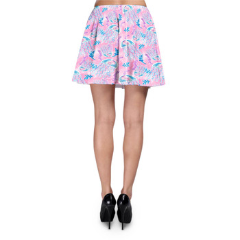 Skater Skirt - Neon Floral Jellyfish