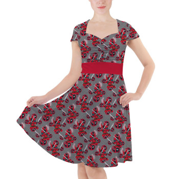 Sweetheart Midi Dress - Superhero Stitch - Deadpool