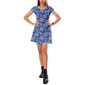 Short Sleeve Dress - Superhero Stitch - Spiderman