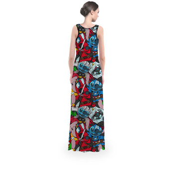 Flared Maxi Dress - Superhero Stitch - All Heroes Stacked