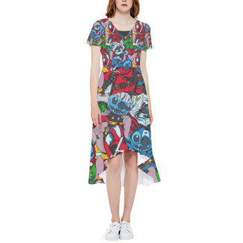 High Low Midi Dress - Superhero Stitch - All Heroes Stacked