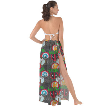 Maxi Sarong Skirt - Superhero Stitch - Superhero Badges