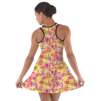 Cotton Racerback Dress - Neon Tropical Floral Mickey & Friends