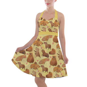 Halter Vintage Style Dress - Capybara Love