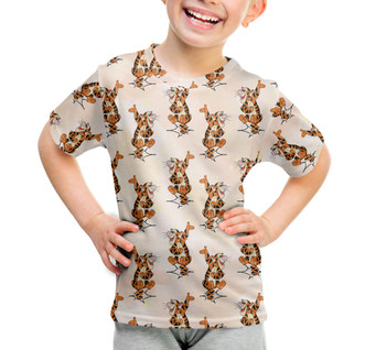 Youth Cotton Blend T-Shirt - Sketched Bouncing Tigger