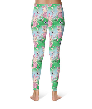 Sport Leggings - Sketched Piglet and Butterflies