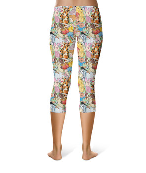 Sport Capri Leggings - Sketched Pooh Characters