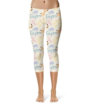 Sport Capri Leggings - Sketched Pooh Autographs