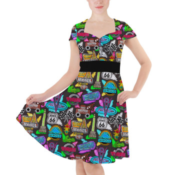 Sweetheart Midi Dress - Neon Radiator Springs