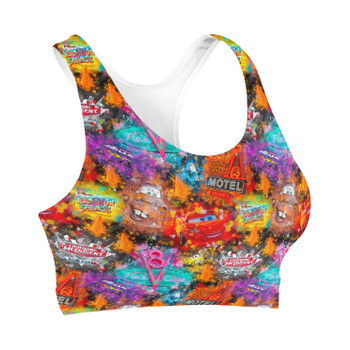 Sports Bra - Watercolor Pixar Cars