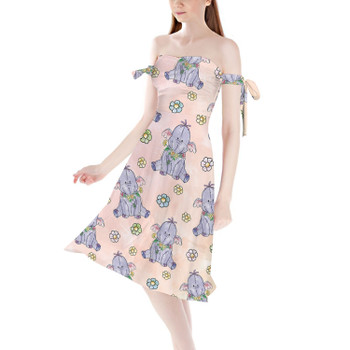 Strapless Bardot Midi Dress - Sketched Heffalump