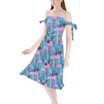 Strapless Bardot Midi Dress - Jellyfish Jumping