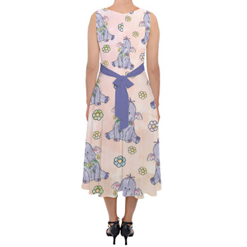 Belted Chiffon Midi Dress - Sketched Heffalump