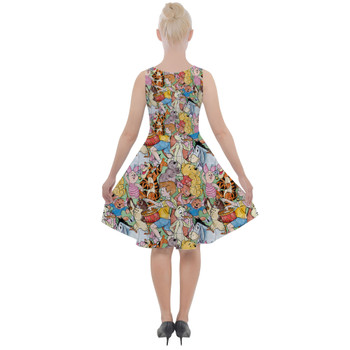 Skater Dress with Pockets - Sketched Pooh Characters