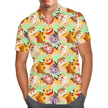 Men's Button Down Short Sleeve Shirt - Happy Munchlings