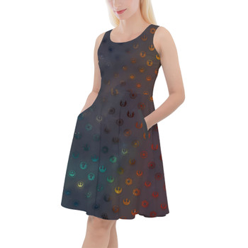 Skater Dress with Pockets - Galaxy Far Away