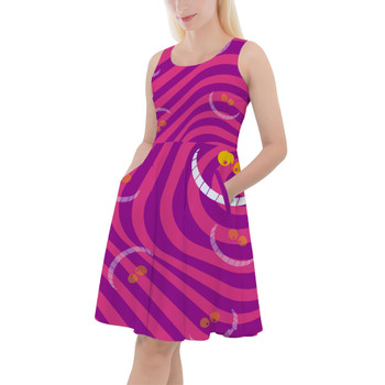 Skater Dress with Pockets - Cheshire Cat