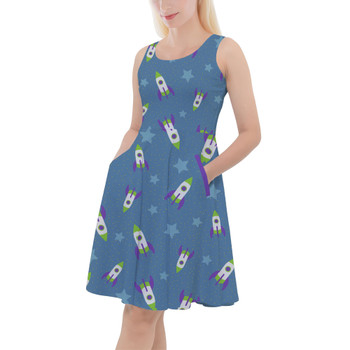 Skater Dress with Pockets - Buzz Lightyear Space Ships