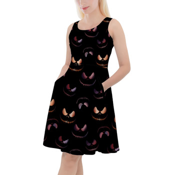 Skater Dress with Pockets - Pumpkin King Halloween Inspired