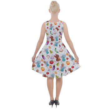 Skater Dress with Pockets - Ratatouille Veggies