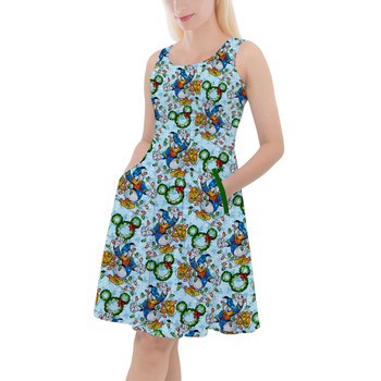 Skater Dress with Pockets - Donald Duck & the Christmas Lights