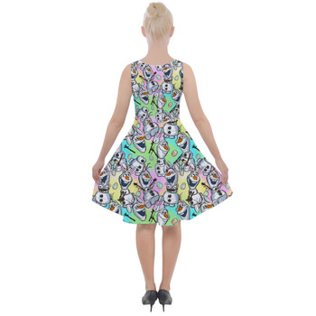 Skater Dress with Pockets - Sketched Olaf Easter