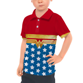 Kids Polo Shirt - Wonder Woman Super Hero Inspired