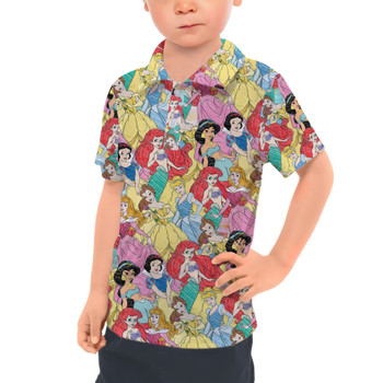 Kids Polo Shirt - Princess Sketches