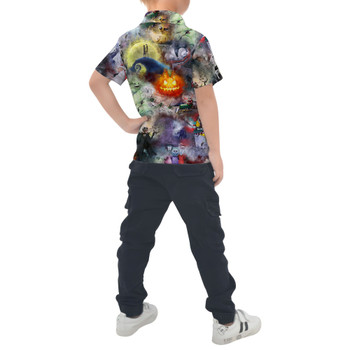 Kids Polo Shirt - Watercolor Nightmare Before Christmas