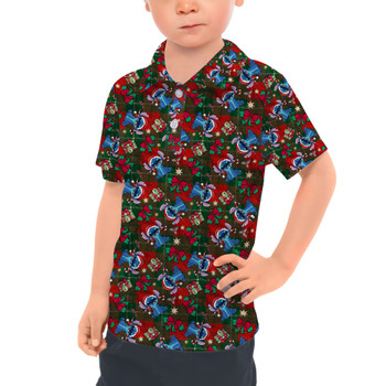 Kids Polo Shirt - Happy Stitch Christmas