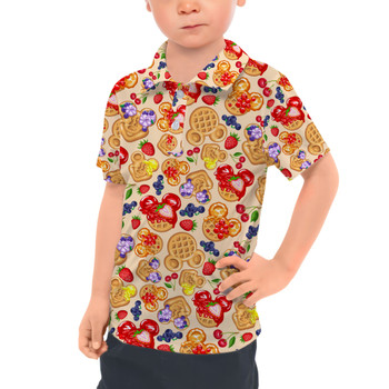 Kids Polo Shirt - Magical Breakfast Waffles