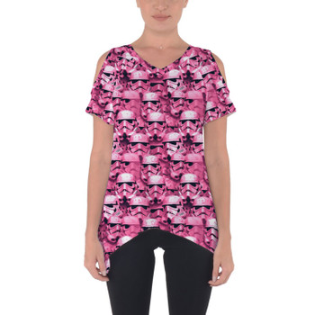 Cold Shoulder Tunic Top - Pink Storm Troopers