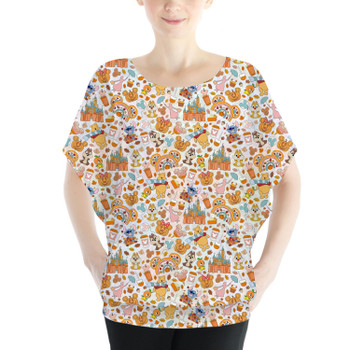 Batwing Chiffon Top - Theme Park Fall Fun