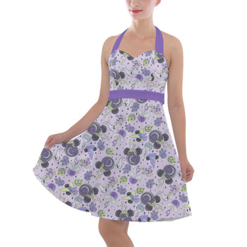 Halter Vintage Style Dress - Pretty Purple Potions