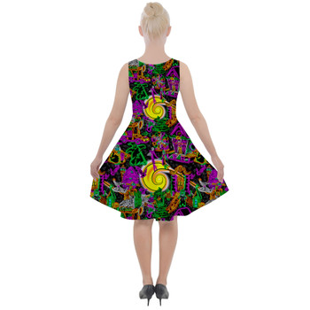 Skater Dress with Pockets - Neon Halloween Nightmare