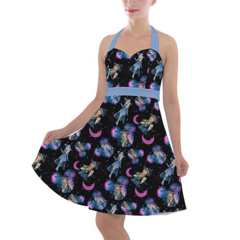 Halter Vintage Style Dress - Halloween Spooky Sisters