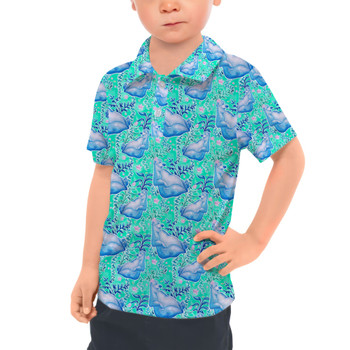 Kids Polo Shirt - Neon Floral Baloo